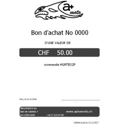 Bon cadeau d'une valeur de 50 CHF