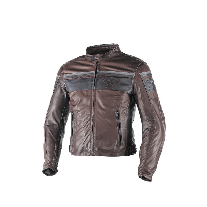 Dainese veste cuir Blackjack noir-brun 54