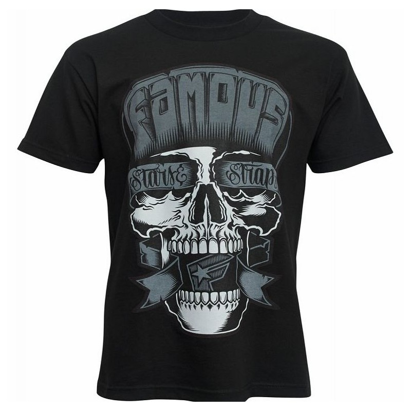 Famous t-shirt Flipped Skull noir S