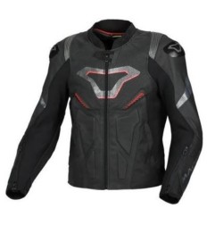 Macna veste cuir Pointer noir-rouge 52