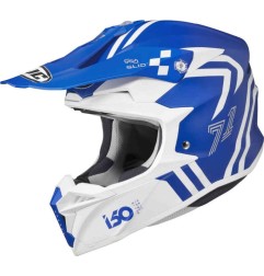 HJC Casque cross I50 Hex Blanc-bleu M