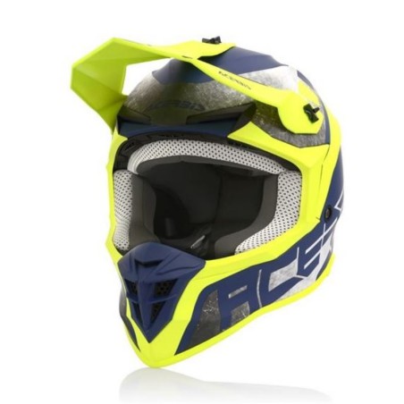 Acerbis casque cross Linear jaune bleu L