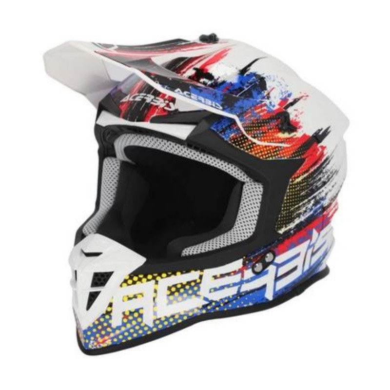 Acerbis casque cross Linear blanc-bleu-rouge S