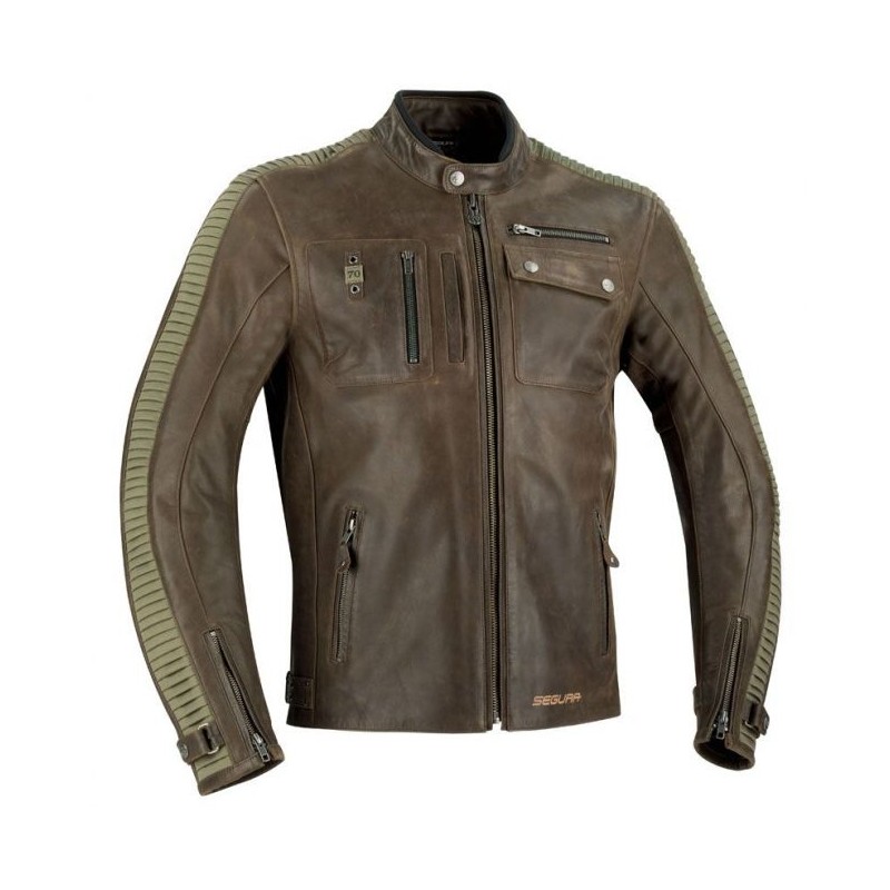 Segura JAYZER veste cuir marron-kaki 3XL