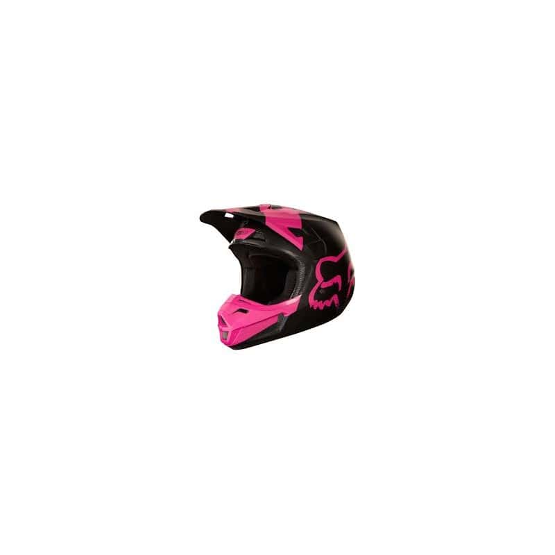 FOX V2 casque cross noir-rose mat S