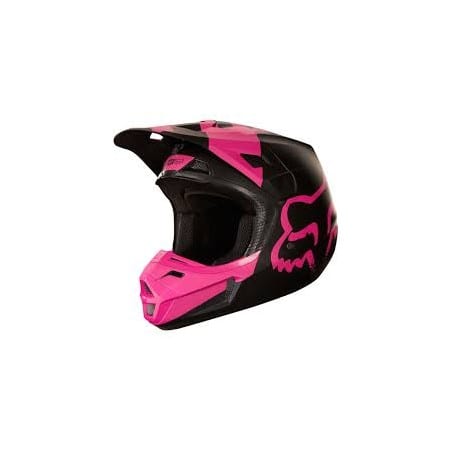 FOX V2 casque cross noir-rose mat S