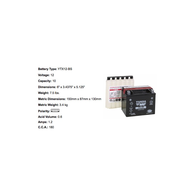 Batterie YTX12 BS YUASA