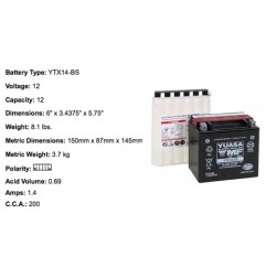 Batterie YTX14 BS YUASA