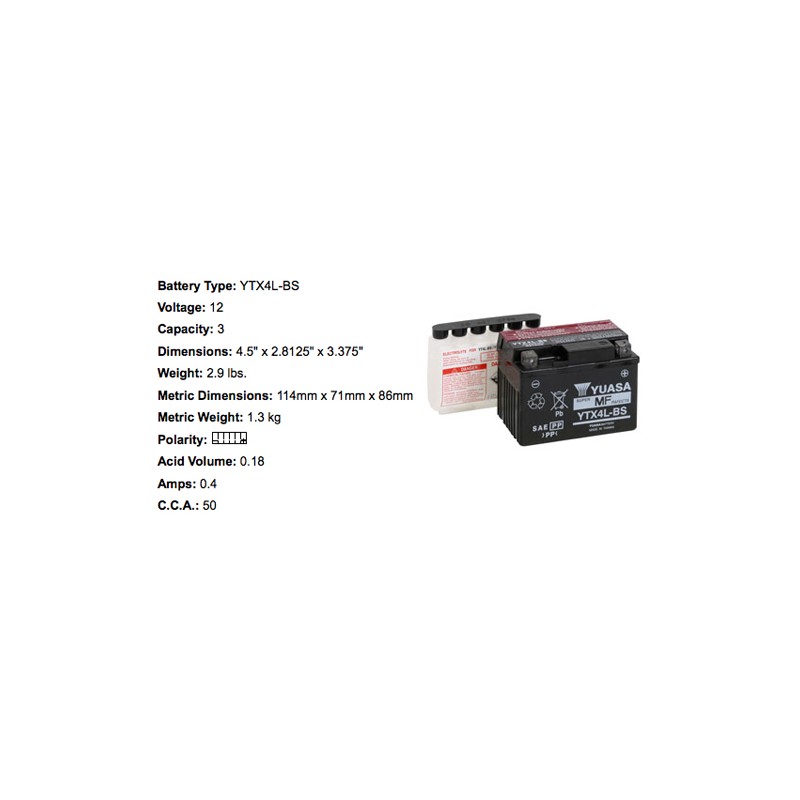 Batterie YTX4L BS YUASA