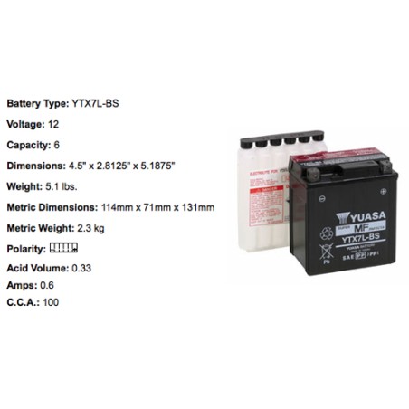 Batterie YTX7L BS YUASA