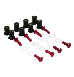 Kit fixation bulle Aluminium Rouge M5