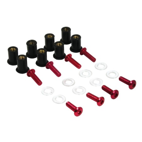 Kit fixation bulle Aluminium Rouge M5