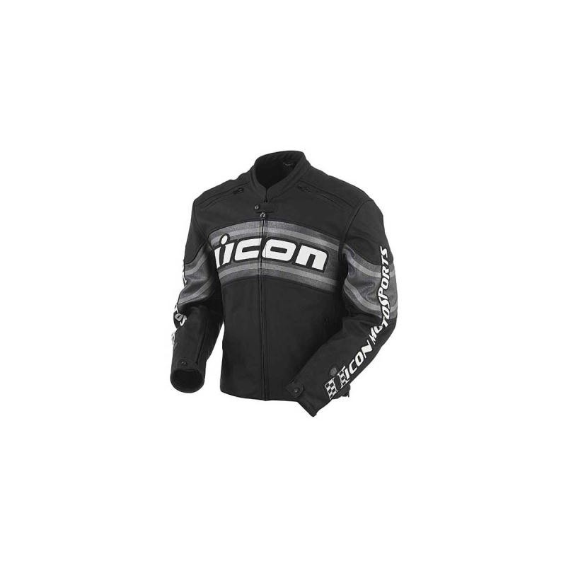 ICON DAYTONA LEDERJ.SW-WEISS 3XL