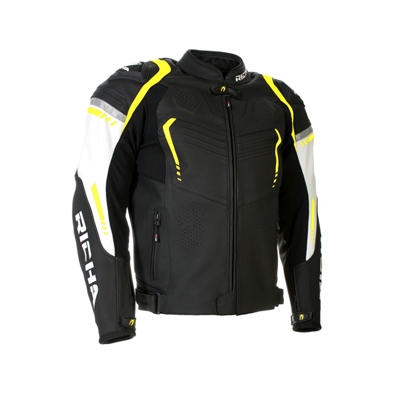 Richa veste cuir Misano jaune fluo 50