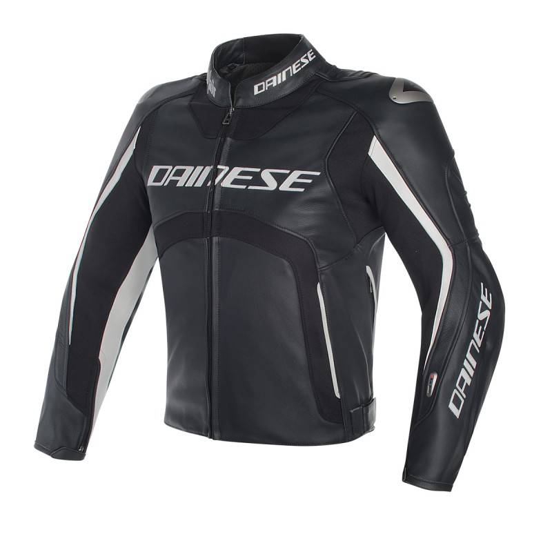 Dainese veste cuir D-AIR Misano noir-blanc 54