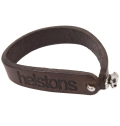 Helstons bracelet Skull cuir marron