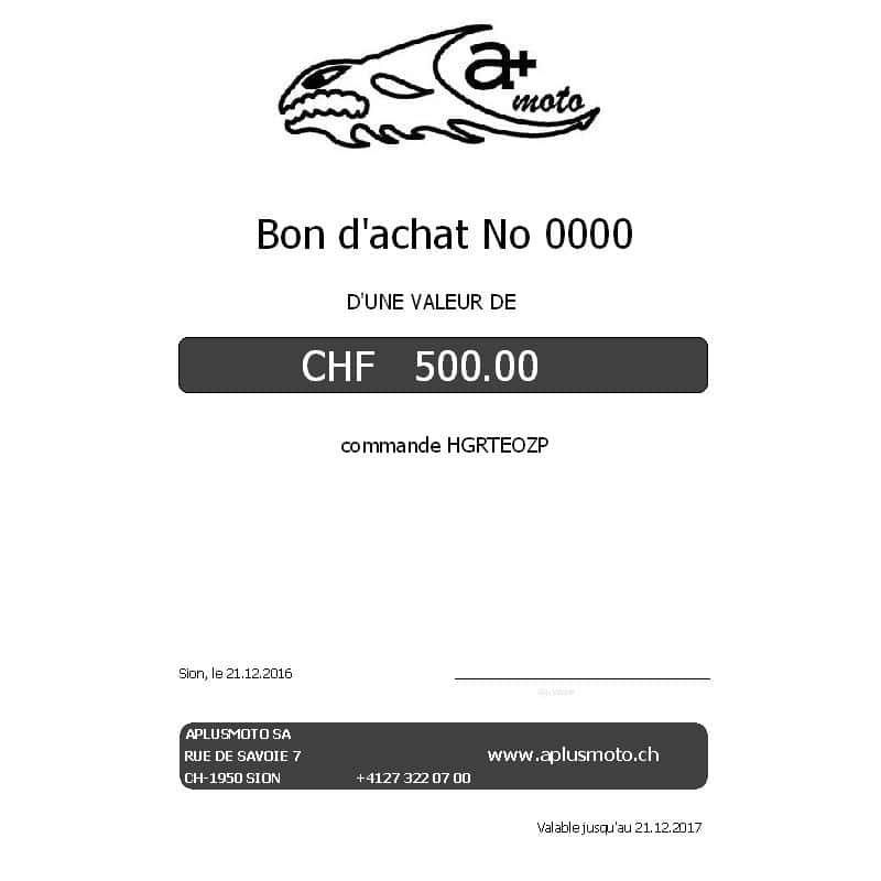 Bon cadeau d'une valeur de 500 CHF